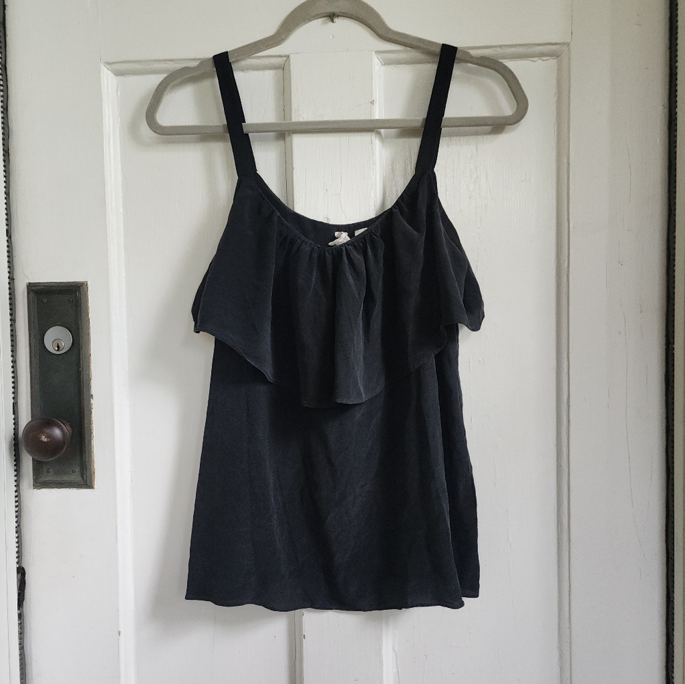 Anthropolgie Eloise Black Silk Tank Top
